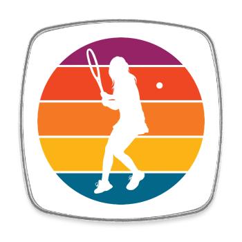 tennis - Magnet carré - blanc - Devant