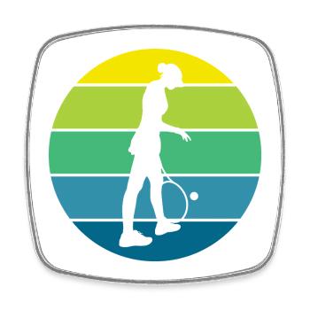 tennis - Square fridge magnet - white - Front