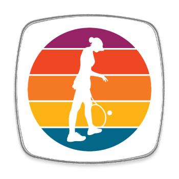 Tennis - Viereckiger Kühlschrankmagnet - Weiß - Vorne
