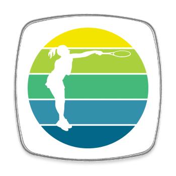 tennis - Magnet carré - blanc - Devant