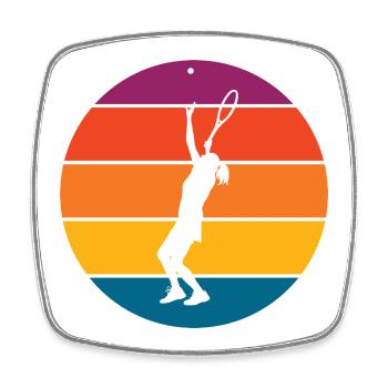 Tennis - Viereckiger Kühlschrankmagnet - Weiß - Vorne