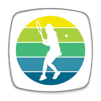 Tennis - Square fridge magnet - white - Front