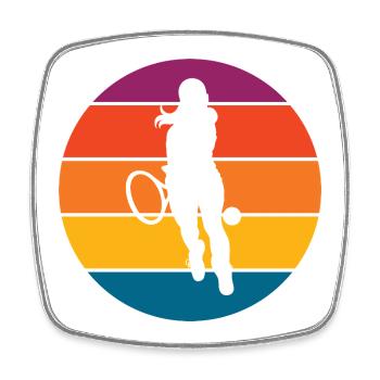 Tennis - Square fridge magnet - white - Front
