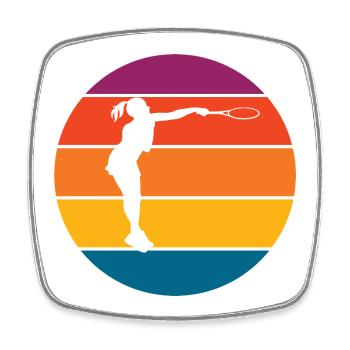 Tennis - Viereckiger Kühlschrankmagnet - Weiß - Vorne