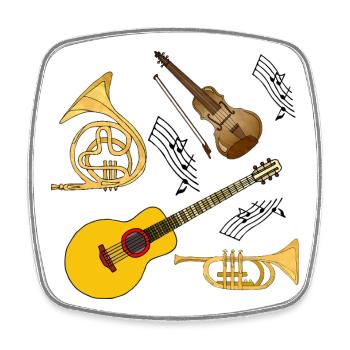 Musikinstrumente - Viereckiger Kühlschrankmagnet - Weiß - Vorne