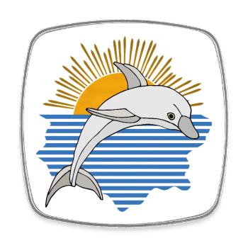dauphin - Magnet carré - blanc - Devant