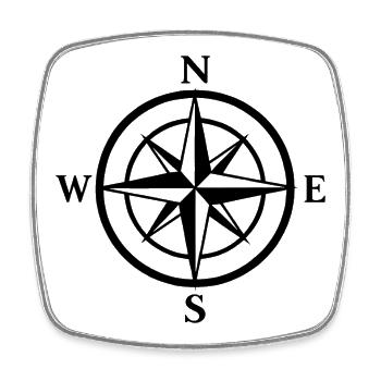 Night Compass Compass Rose Graphic - Square fridge magnet - white - Front