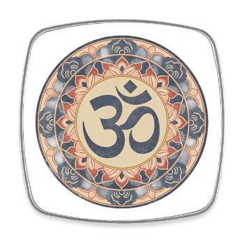 Om Mandala Zen Pattern - Magnet carré - blanc - Devant