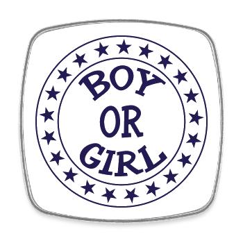 Boy or girl? Pregnancy Birth Pregnant - Square fridge magnet - white - Front