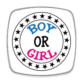 Boy or girl? Pregnancy Birth Pregnant - Square fridge magnet - white - Front