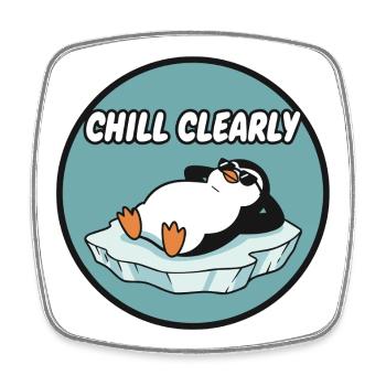 Chill Clairement Pingouin sur la glace - Magnet carré - blanc - Devant