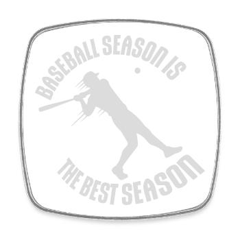 Baseball Season Is The Best Season Fan Spiel Sport - Viereckiger Kühlschrankmagnet - Weiß - Vorne