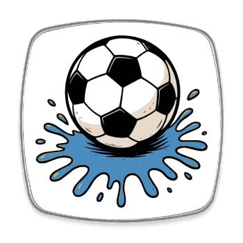 Éclaboussures de football - Magnet carré - blanc - Devant