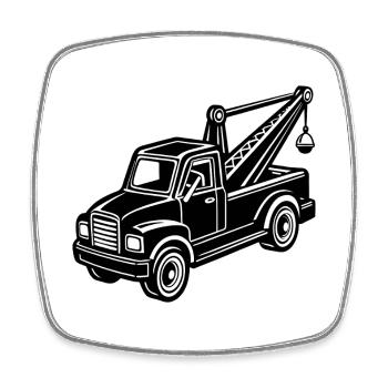Tow truck - Square fridge magnet - white - Front