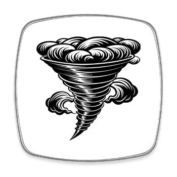 Tornado - Viereckiger Kühlschrankmagnet - Weiß - Vorne