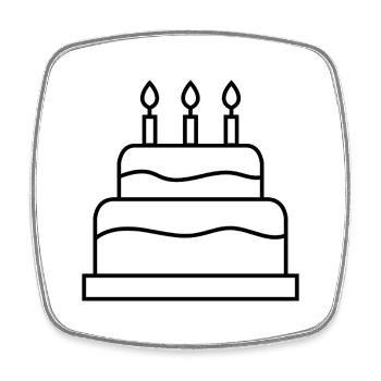 Birthday cake - Square fridge magnet - white - Front