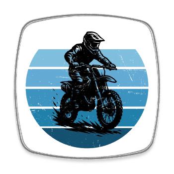 Motocross Motiv für echte Liebhaber - Viereckiger Kühlschrankmagnet - Weiß - Vorne