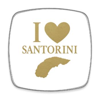 Ich liebe Santorini Gold - Viereckiger Kühlschrankmagnet - Weiß - Vorne