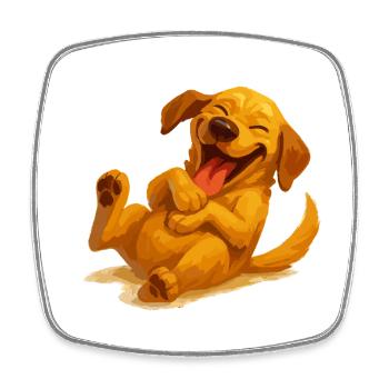 T-shirt Laughing Flash Labrador – Motif de chien drôle - Magnet carré - blanc - Devant
