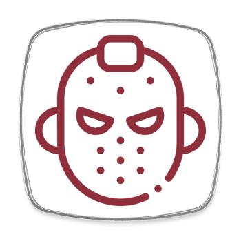 Maskensymbol - Viereckiger Kühlschrankmagnet - Weiß - Vorne