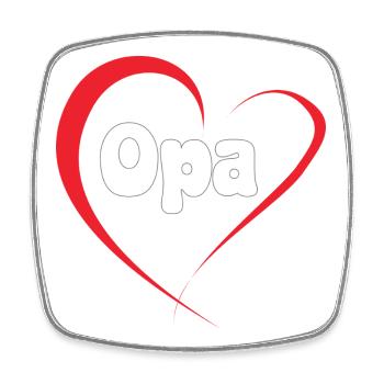 Grandpa Heart Love Design - Magnet carré - blanc - Devant