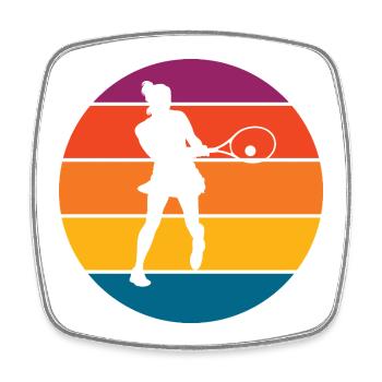 tennis - Magnet carré - blanc - Devant