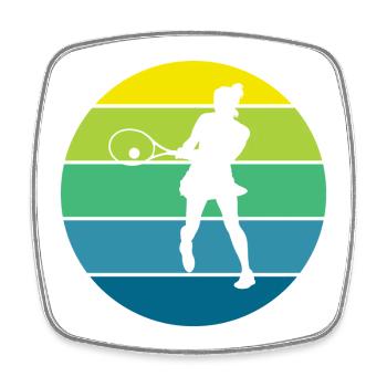 tennis - Magnet carré - blanc - Devant