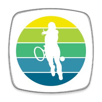 tennis - Magnet carré - blanc - Devant