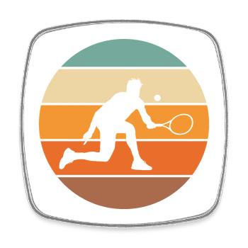 tennis - Magnet carré - blanc - Devant