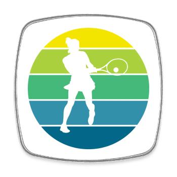 tennis - Magnet carré - blanc - Devant