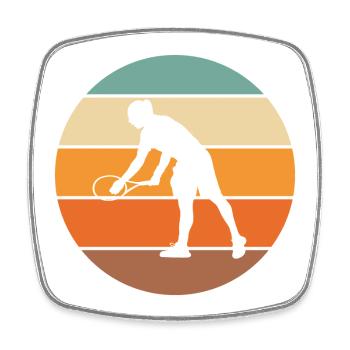 tennis - Magnet carré - blanc - Devant