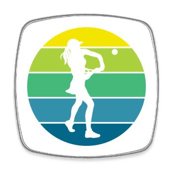 tennis - Magnet carré - blanc - Devant