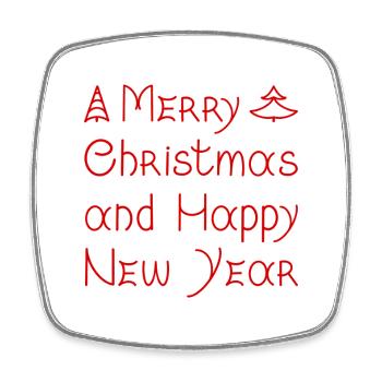 Merry Christmas and Happy New Year handwritten  - Viereckiger Kühlschrankmagnet - Weiß - Vorne