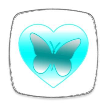 Schmetterling - Viereckiger Kühlschrankmagnet - Weiß - Vorne
