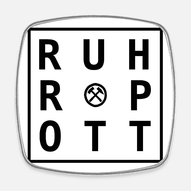Ruhrpott Merch Design – Geschenk & Souvenir - Viereckiger Kühlschrankmagnet - Weiß