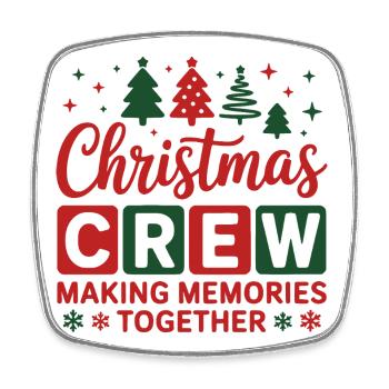 Christmas Crew - Christmas Design for the Family - Square fridge magnet - white - Front