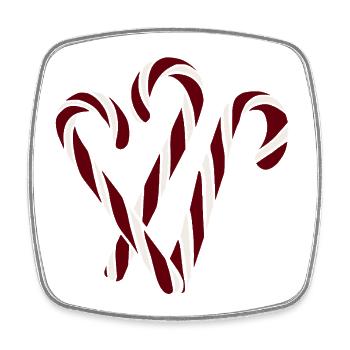 Candy canes - Square fridge magnet - white - Front