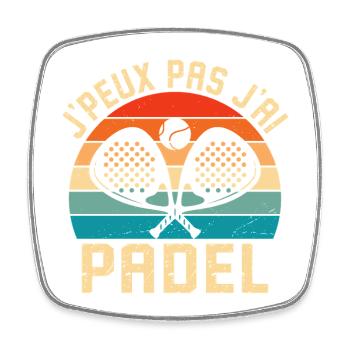 I can't I have padel - Square fridge magnet - white - Front