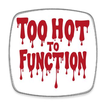 Too Hot To Function Summer Saying Funny - Square fridge magnet - white - Front