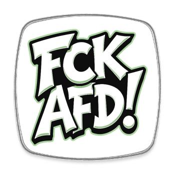 FCK AFD politisches Statement gegen Rechts - Viereckiger Kühlschrankmagnet - Weiß - Vorne