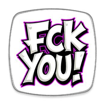 FCK YOU lettering provocative statement - Square fridge magnet - white - Front