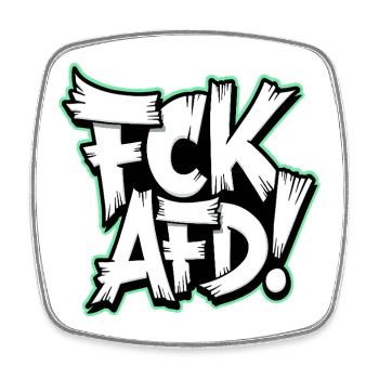 FCK AFD political statement against the right wing - Square fridge magnet - white - Front