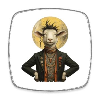 Moon Gentleman Sheep - Magnet carré - blanc - Devant
