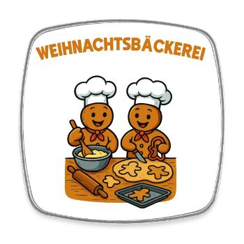 Weihnachtsbäckerei Lebkuchenmann Cartoon - Viereckiger Kühlschrankmagnet - Weiß - Vorne