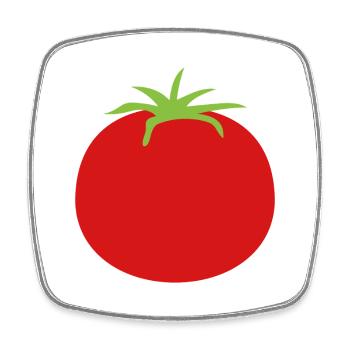 Tomate - Magnet carré - blanc - Devant
