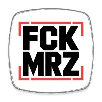 Copy of FCK MRZ  - Anti CDU/CSU Logo - Viereckiger Kühlschrankmagnet - Weiß - Vorne