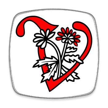 Letter V Initial - Square fridge magnet - white - Front