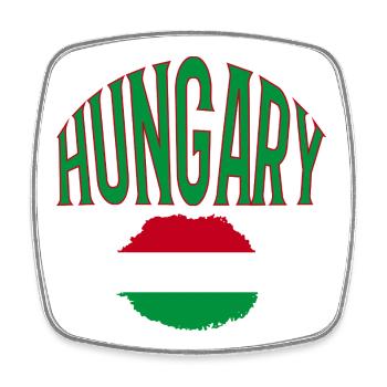 Hungary - Viereckiger Kühlschrankmagnet - Weiß - Vorne