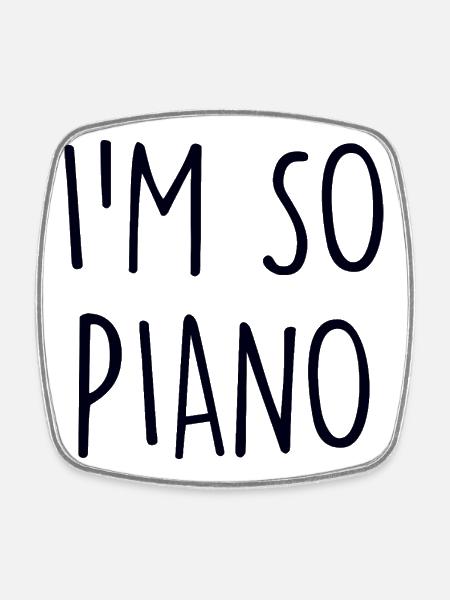 Piano Klavier - Viereckiger Kühlschrankmagnet - Weiß