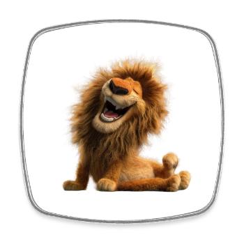 Lion rieur Humour drôle Wildcat Wildcat - Magnet carré - blanc - Devant